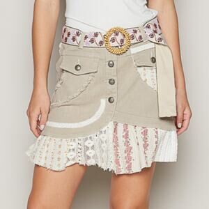 POL Taupe Grey Flare Skirt